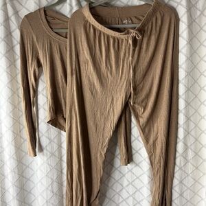 Year of Ours Tan Pajama Set
